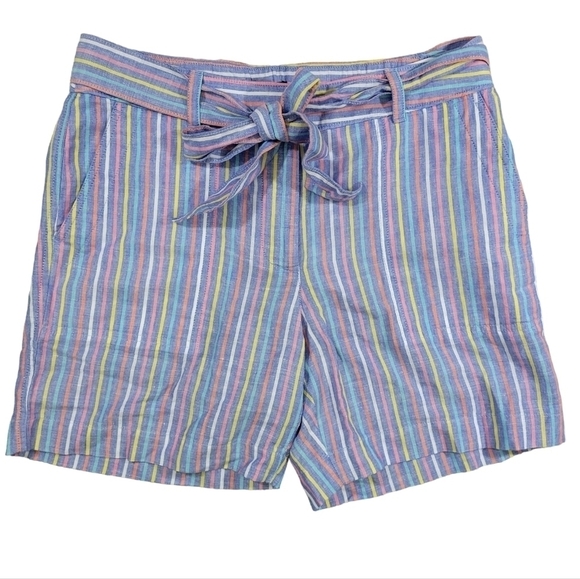 Talbots Tie Waist Shorts in Sunshine Stripe Size 6 NWT - Picture 4 of 14